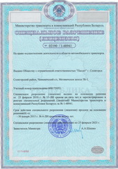 Special permission for the right to carry out activities in the field of motor transport